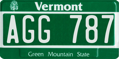 VT license plate AGG787