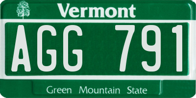 VT license plate AGG791