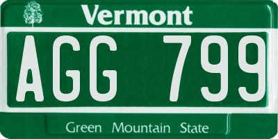 VT license plate AGG799