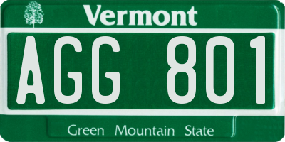 VT license plate AGG801