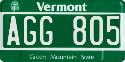 VT license plate AGG805