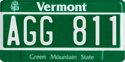 VT license plate AGG811