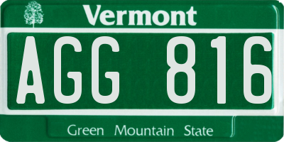 VT license plate AGG816