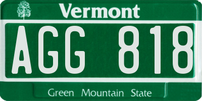 VT license plate AGG818