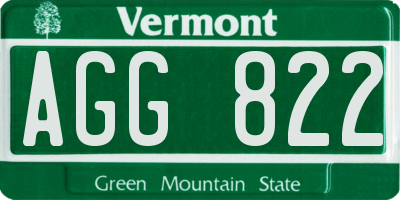 VT license plate AGG822