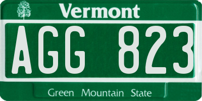 VT license plate AGG823