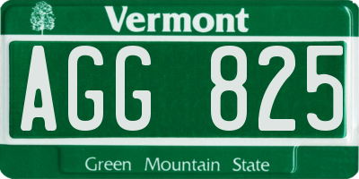 VT license plate AGG825
