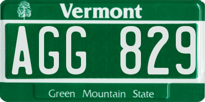 VT license plate AGG829