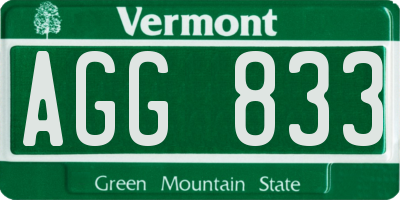 VT license plate AGG833
