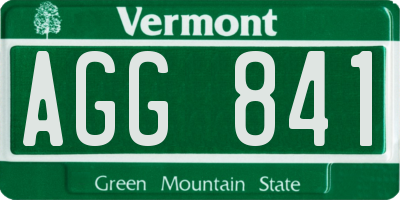 VT license plate AGG841