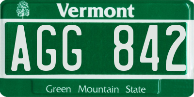 VT license plate AGG842