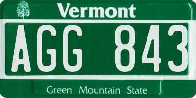 VT license plate AGG843