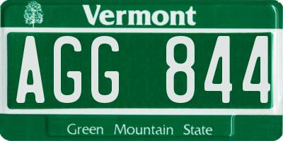 VT license plate AGG844