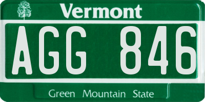 VT license plate AGG846