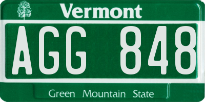 VT license plate AGG848
