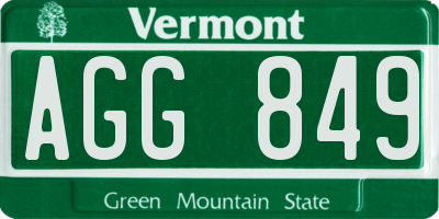 VT license plate AGG849