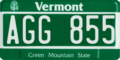 VT license plate AGG855