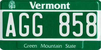 VT license plate AGG858