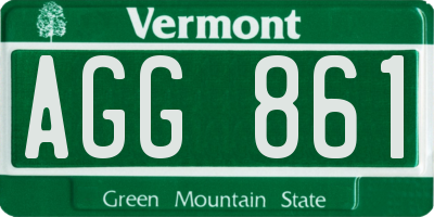 VT license plate AGG861