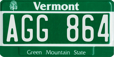 VT license plate AGG864