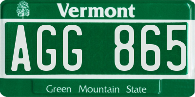 VT license plate AGG865