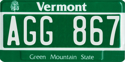 VT license plate AGG867