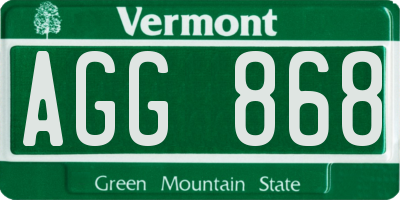 VT license plate AGG868