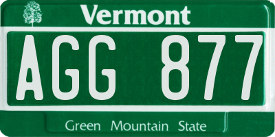 VT license plate AGG877