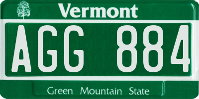 VT license plate AGG884