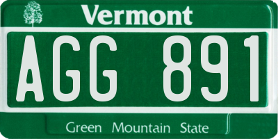 VT license plate AGG891