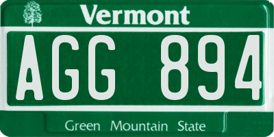 VT license plate AGG894