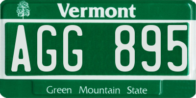 VT license plate AGG895