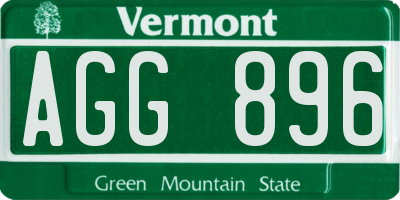 VT license plate AGG896