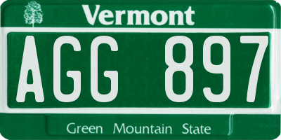 VT license plate AGG897