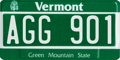 VT license plate AGG901