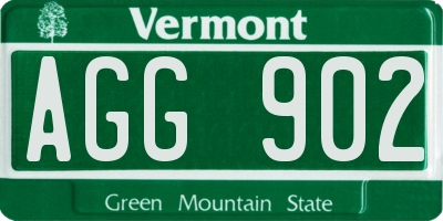 VT license plate AGG902