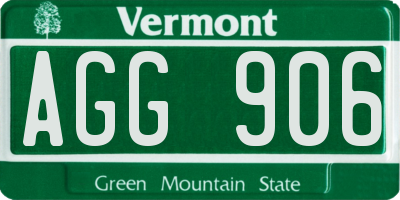 VT license plate AGG906