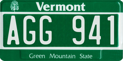 VT license plate AGG941