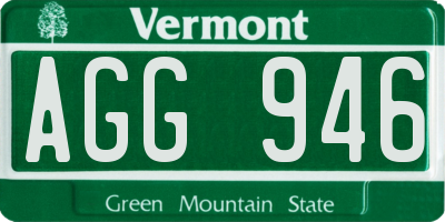 VT license plate AGG946