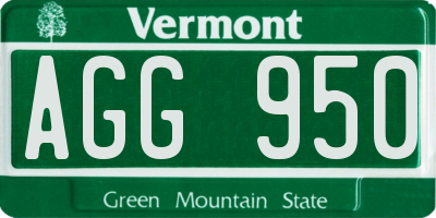 VT license plate AGG950