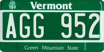 VT license plate AGG952