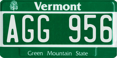 VT license plate AGG956