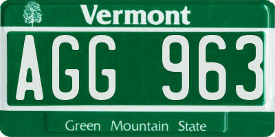 VT license plate AGG963
