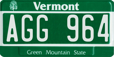 VT license plate AGG964