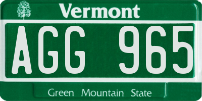 VT license plate AGG965