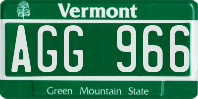 VT license plate AGG966
