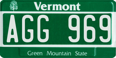 VT license plate AGG969