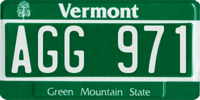 VT license plate AGG971