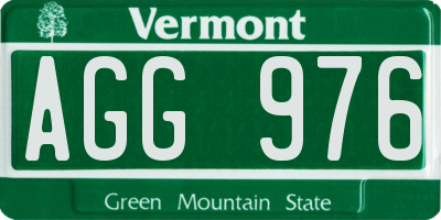 VT license plate AGG976