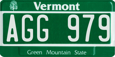 VT license plate AGG979